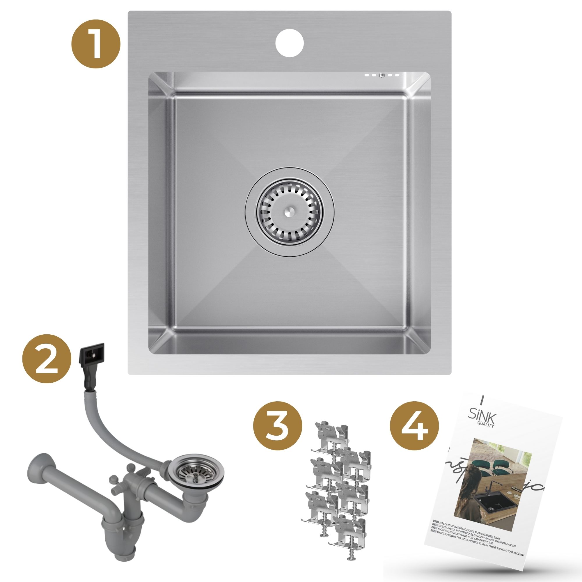 Zlew stalowy COLE 90